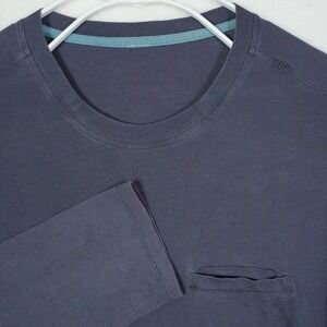 Lululemon Mens Long Sleeve Shirt Crew Neck Pocket Dark Gray Athleisure Size M